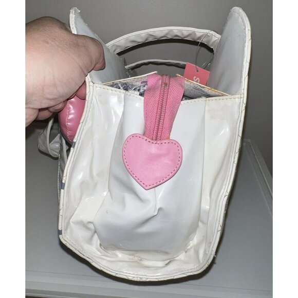 NWT Sanrio HELLO KITTY Y2K White Synthetic Quilted Top Handle Charm Boho Bag - Picture 6 of 16